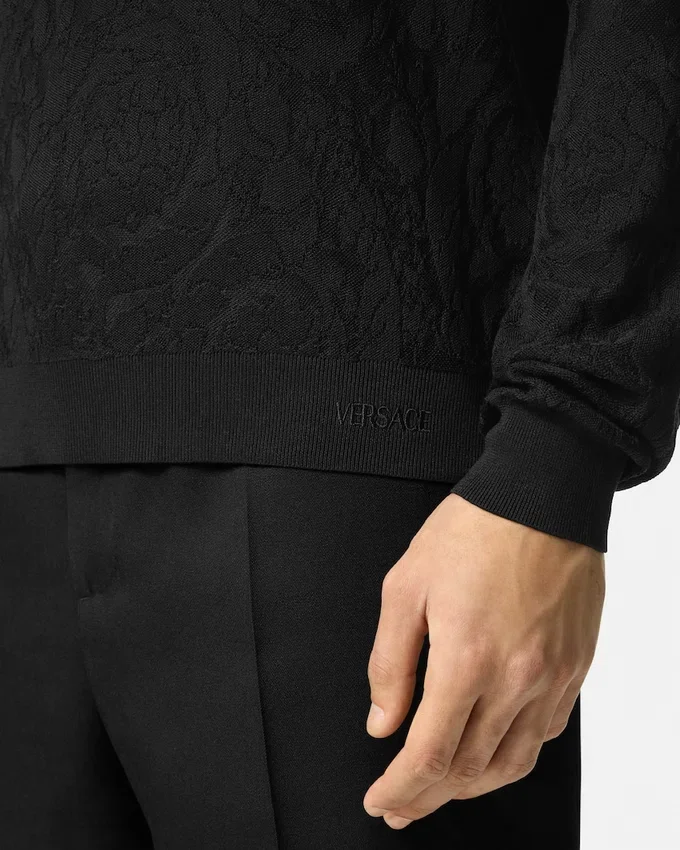 Jacquard Silk-Cotton Knit Sweater Jacquard Silk-Cotton Knit Sweater
