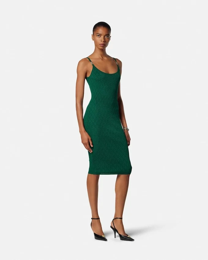 Jacquard Stretch Viscose Fitted Knit Mini Dress Jacquard Stretch Viscose Fitted Knit Mini Dress