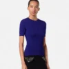 Jacquard Stretch Viscose Fitted Knit T-Shirt Jacquard Stretch Viscose Fitted Knit T-Shirt