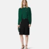Jacquard Viscose Knit Fitted Cardigan Jacquard Viscose Knit Fitted Cardigan