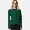 Jacquard Viscose Knit Fitted Cardigan Jacquard Viscose Knit Fitted Cardigan