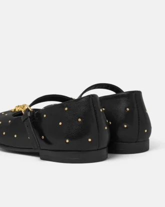 Kids Embellished Leather Ballerinas