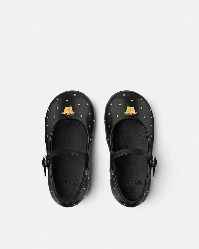 Kids Embellished Leather Ballerinas Kids Embellished Leather Ballerinas