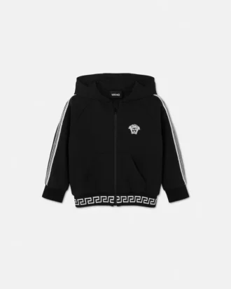 Kids Embroidered Cotton-Jersey Zip Hoodie