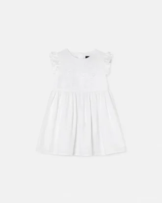 Kids Embroidered Cotton-Poplin Dress