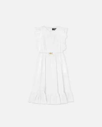 Kids Embroidered Cotton-Poplin Dress