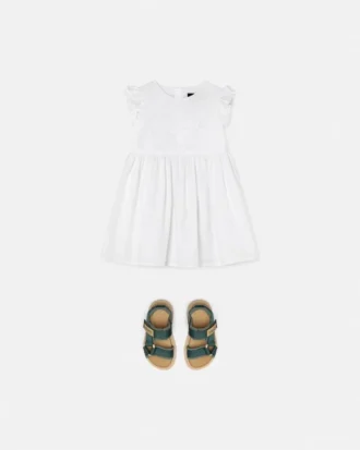 Kids Embroidered Cotton-Poplin Dress