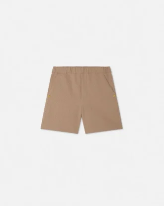 Kids Embroidered Cotton-Seersucker Shorts