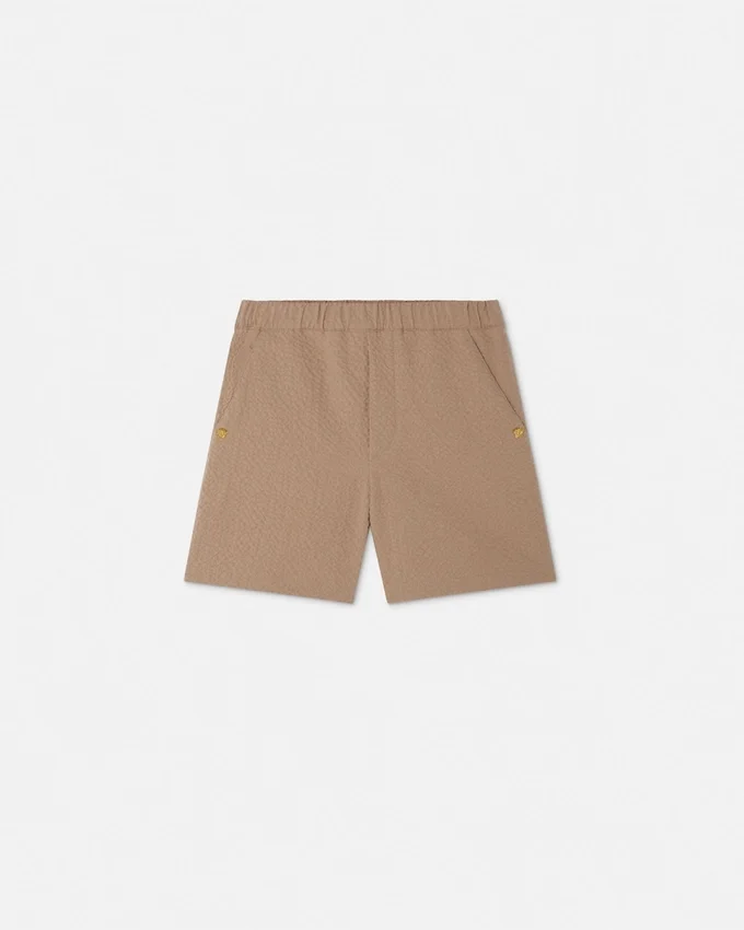 Kids Embroidered Cotton-Seersucker Shorts Kids Embroidered Cotton-Seersucker Shorts