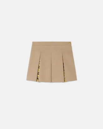 Kids Printed Cotton-Gabardine Pleated Skirt