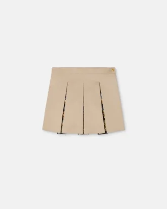 Kids Printed Cotton-Gabardine Pleated Skirt