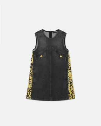 Kids Printed Denim Dress