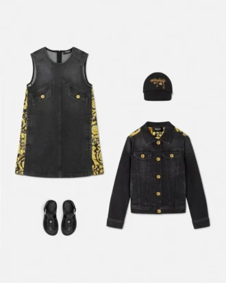 Kids Printed Denim Dress