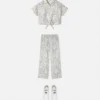 Kids Printed Silk Twill Crop Shirt Kids Printed Silk Twill Crop Shirt