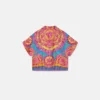 Kids Printed Silk Twill Crop Shirt Kids Printed Silk Twill Crop Shirt