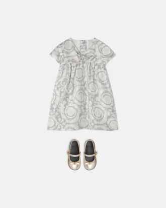 Kids Printed Silk Twill Dress