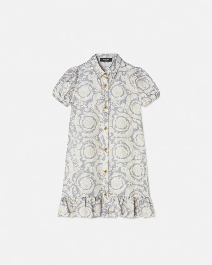 Kids Printed Silk Twill Shirt Dress Kids Printed Silk Twill Shirt Dress