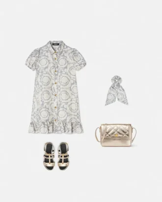 Kids Printed Silk Twill Shirt Dress