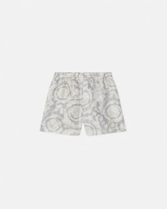 Kids Printed Silk Twill Shorts