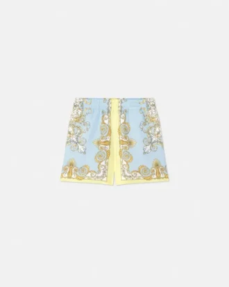 Kids Printed Silk Twill Shorts