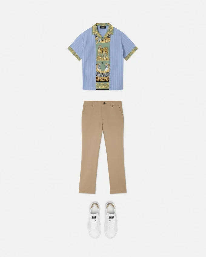 Kids Printed Striped Cotton-Poplin Shirt Kids Printed Striped Cotton-Poplin Shirt