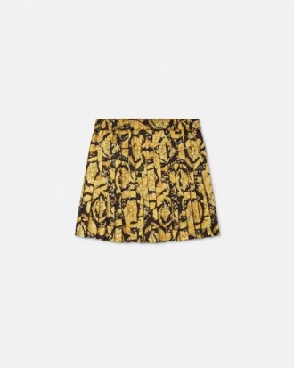 Kids Printed Twill Pleated Skirt