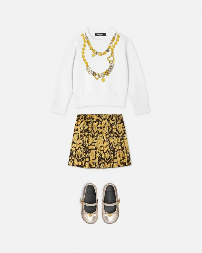 Kids Printed Twill Pleated Skirt Kids Printed Twill Pleated Skirt