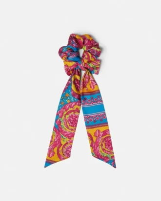 Kids Printed Twill Scarf Tie Scrunchie