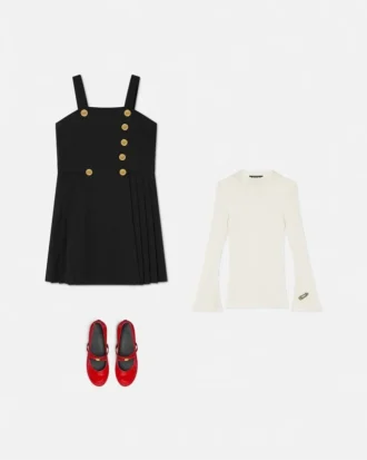 Kids Wool-Blend Pleated Dress