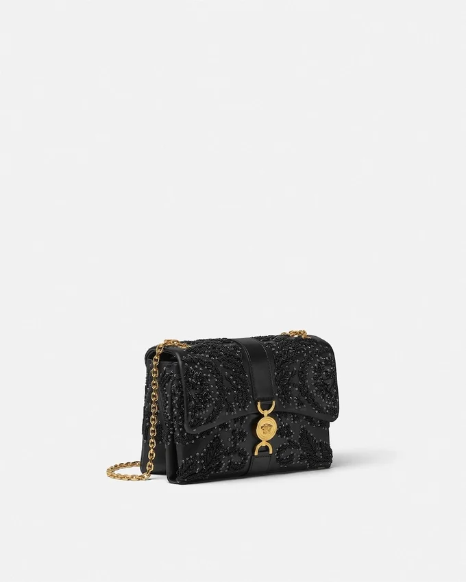 Kleio Embroidered Nappa Shoulder Bag Kleio Embroidered Nappa Shoulder Bag