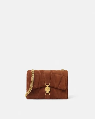 Kleio Quilted Suede Shoulder Bag