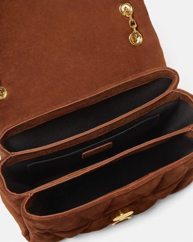 Kleio Quilted Suede Shoulder Bag Kleio Quilted Suede Shoulder Bag