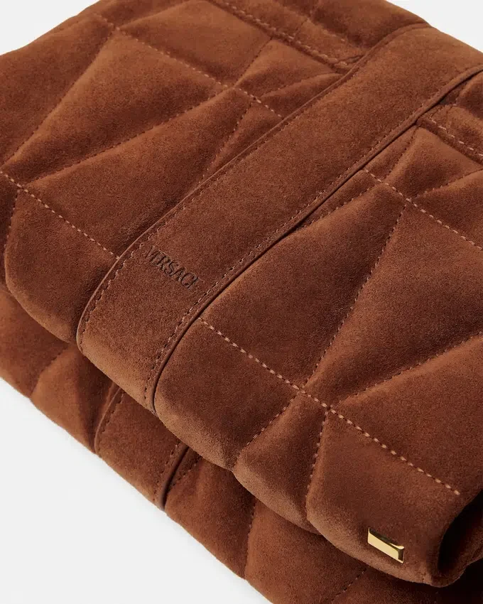 Kleio Quilted Suede Shoulder Bag Kleio Quilted Suede Shoulder Bag