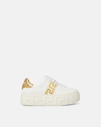 La Greca Embroidered Platform Sneakers