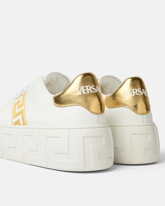 La Greca Embroidered Platform Sneakers La Greca Embroidered Platform Sneakers