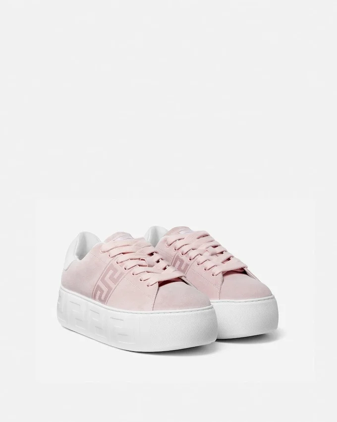 La Greca Suede Platform Sneakers La Greca Suede Platform Sneakers