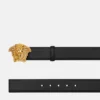 La Medusa Embellished Leather Belt 4 cm La Medusa Embellished Leather Belt 4 cm