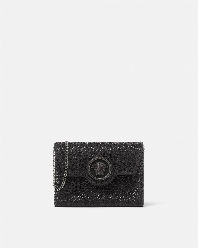 La Medusa Embellished Satin Clutch La Medusa Embellished Satin Clutch