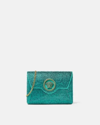 La Medusa Embellished Satin Clutch La Medusa Embellished Satin Clutch