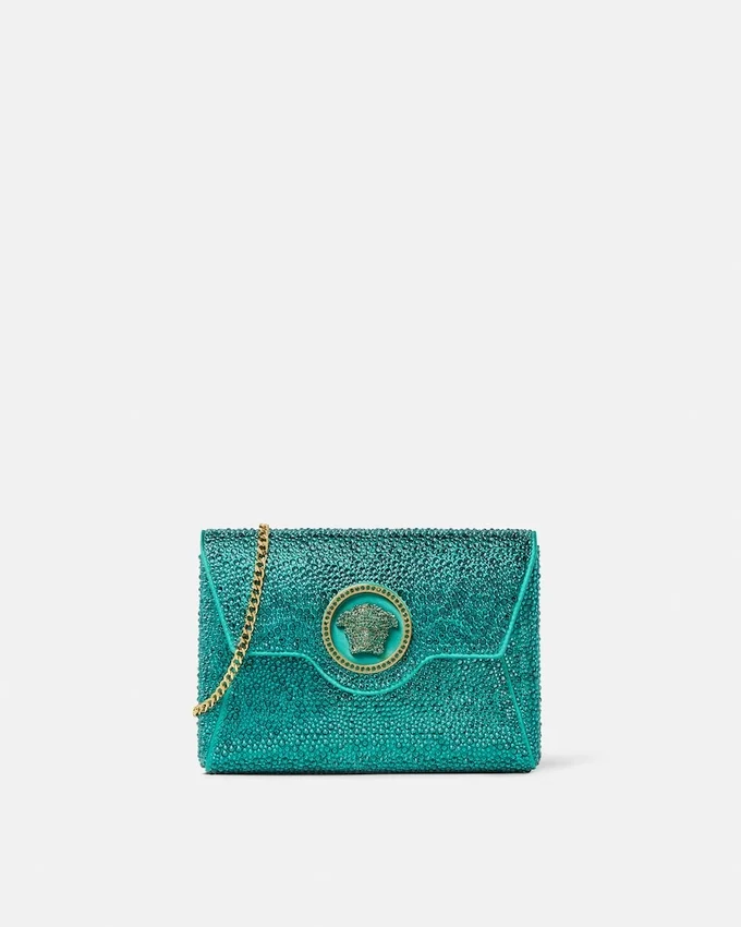 La Medusa Embellished Satin Clutch La Medusa Embellished Satin Clutch