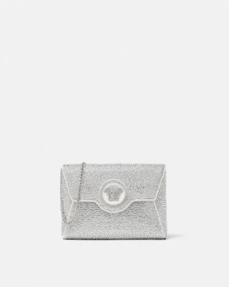 La Medusa Embellished Satin Clutch La Medusa Embellished Satin Clutch