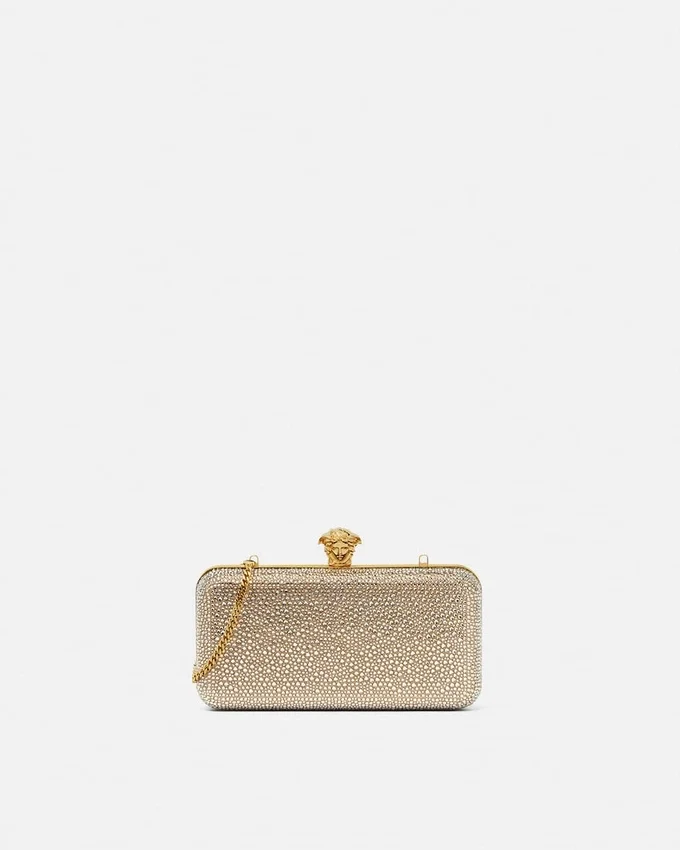 La Medusa Embellished Satin Clutch La Medusa Embellished Satin Clutch