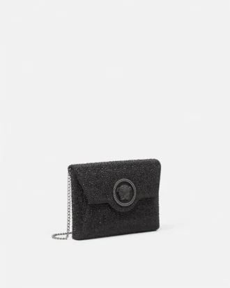 La Medusa Embellished Satin Clutch La Medusa Embellished Satin Clutch