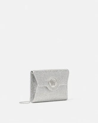 La Medusa Embellished Satin Clutch La Medusa Embellished Satin Clutch