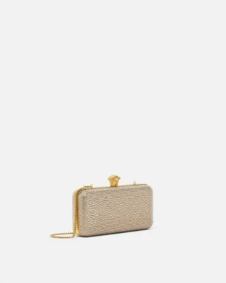La Medusa Embellished Satin Clutch La Medusa Embellished Satin Clutch
