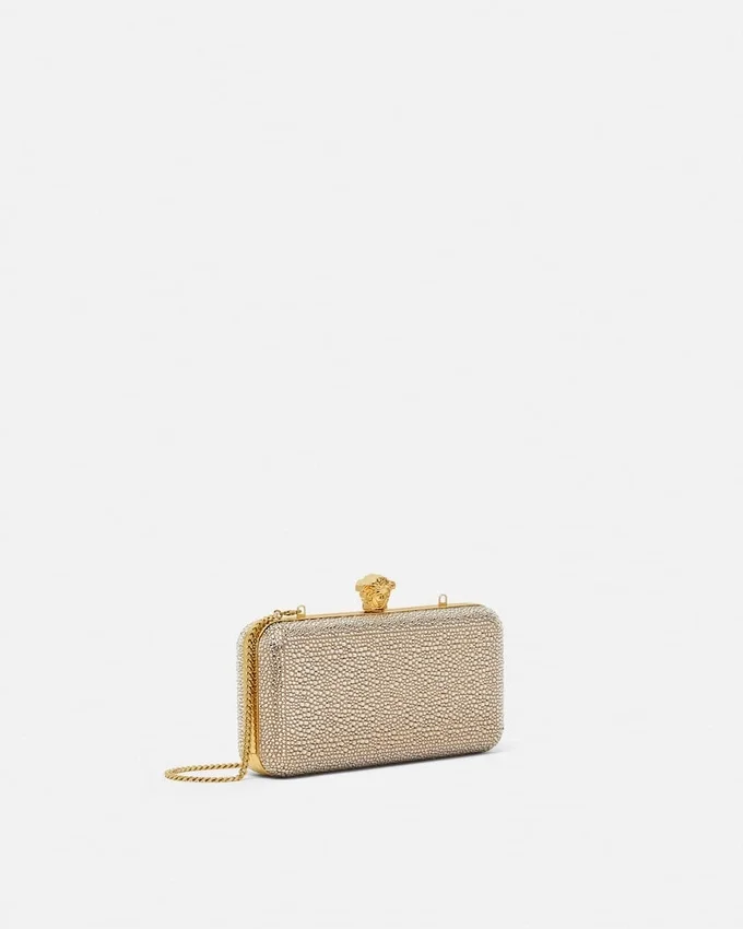 La Medusa Embellished Satin Clutch La Medusa Embellished Satin Clutch