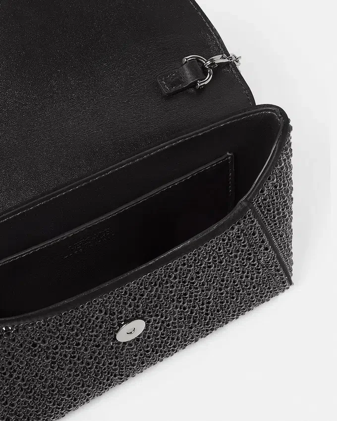 La Medusa Embellished Satin Clutch La Medusa Embellished Satin Clutch