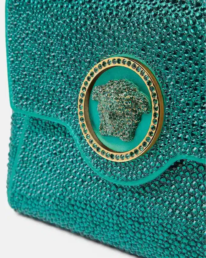 La Medusa Embellished Satin Clutch La Medusa Embellished Satin Clutch