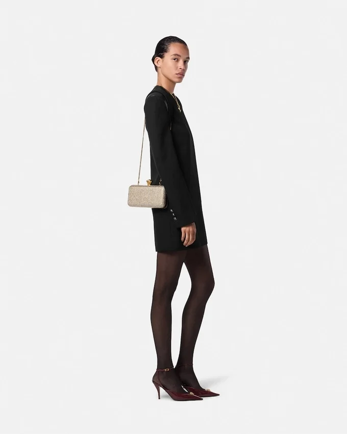 La Medusa Embellished Satin Clutch La Medusa Embellished Satin Clutch