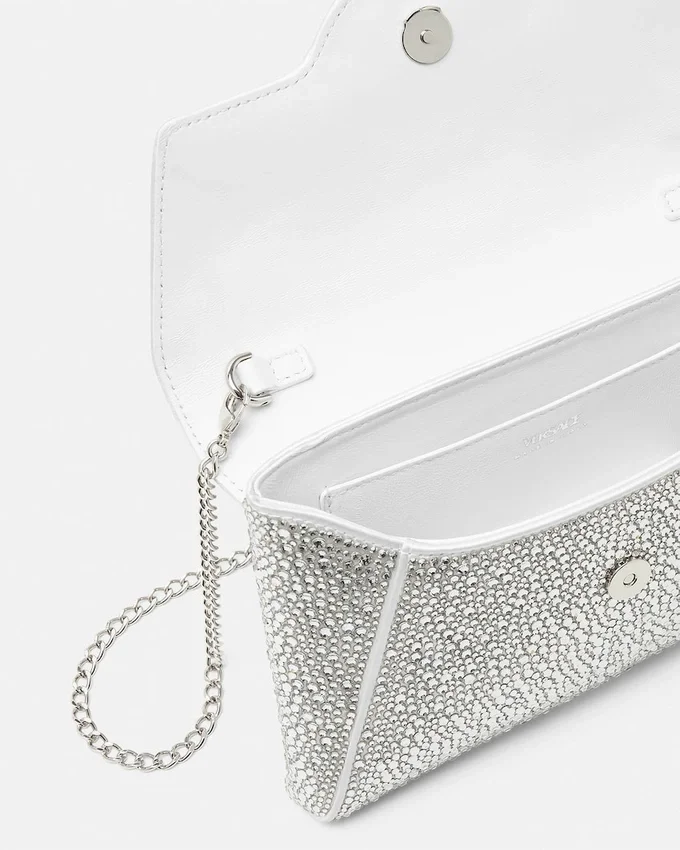 La Medusa Embellished Satin Clutch La Medusa Embellished Satin Clutch